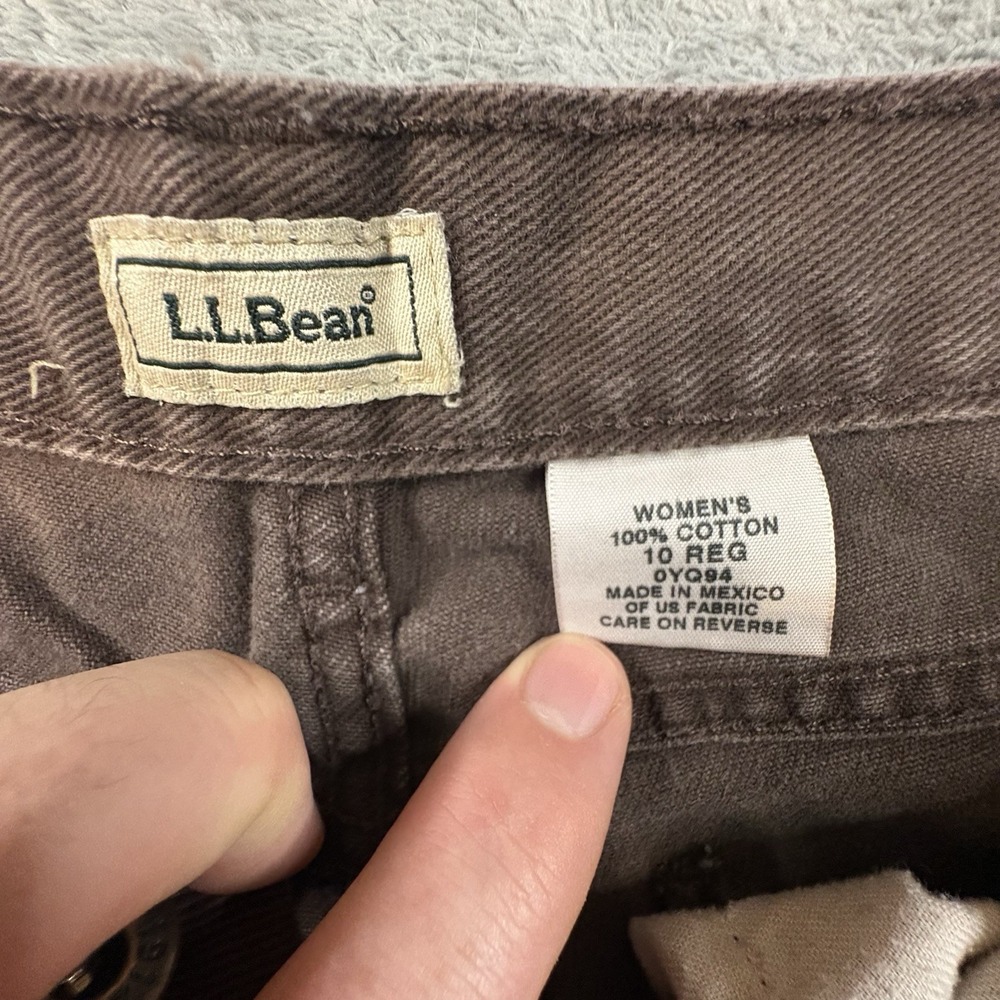 L.L. Bean Womens 10 (29.5x29.25) Brown Straight Leg Cotton Mom‎ Jeans SEE DESC - Picture 3 of 10